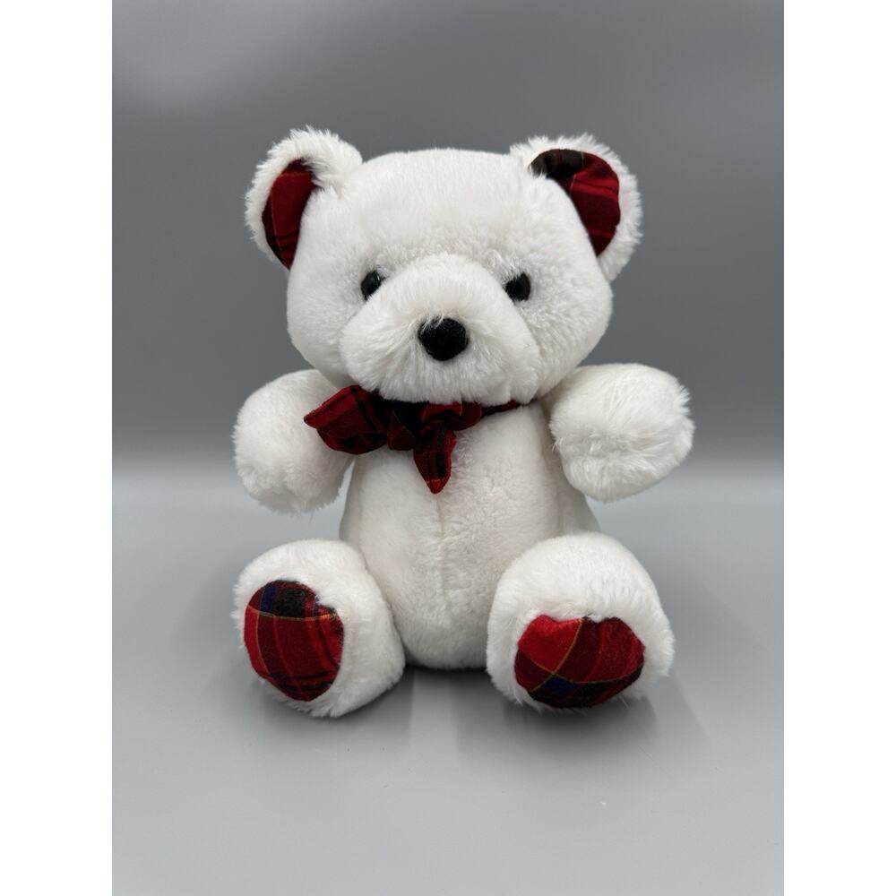 Vintage 1986 Princess Soft Toys White Teddy Mac Bear 8” Stuffed Animal